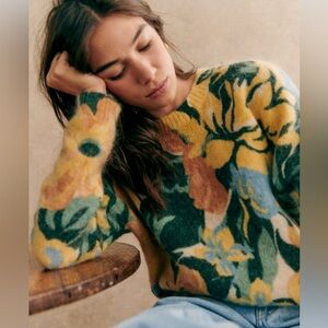 Sezane Silene Jumper Garden Flowers